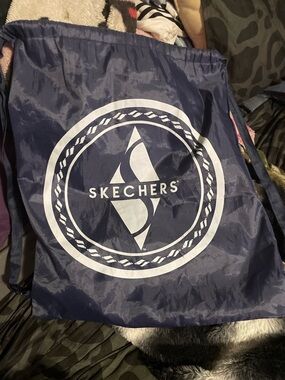 Skechers Waterproof Navy Blue Logo Drawstring Backpack